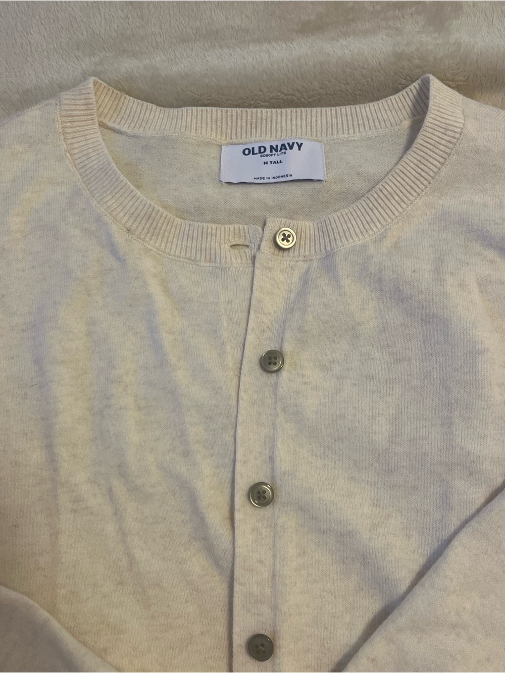 Old Navy Women's Cream Button-Front Cardigan Size Medium